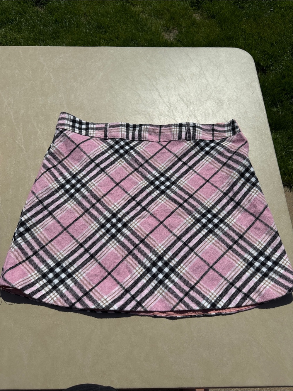 Pink Plaid Mini Skirt with Classic Check